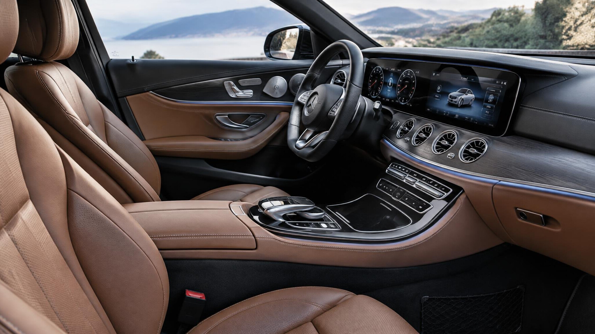 interior of luxury car