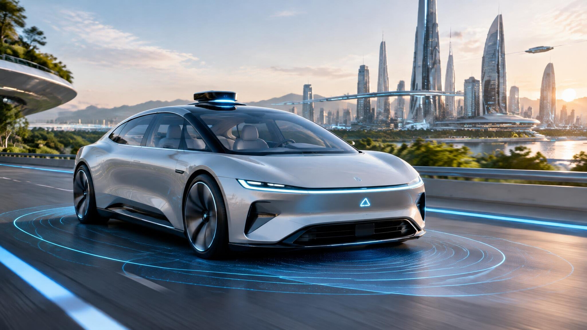 futuristic electric car