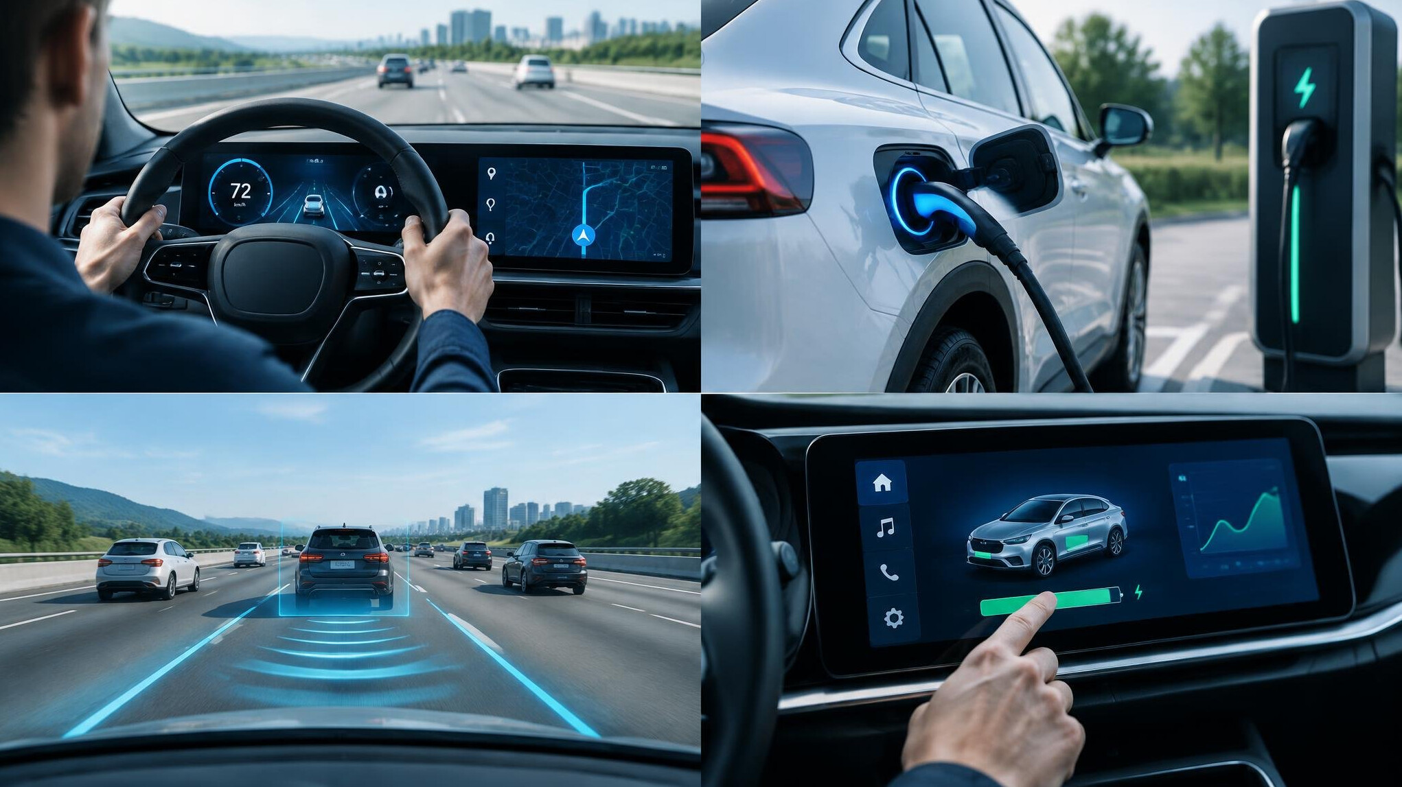 car interior with technology