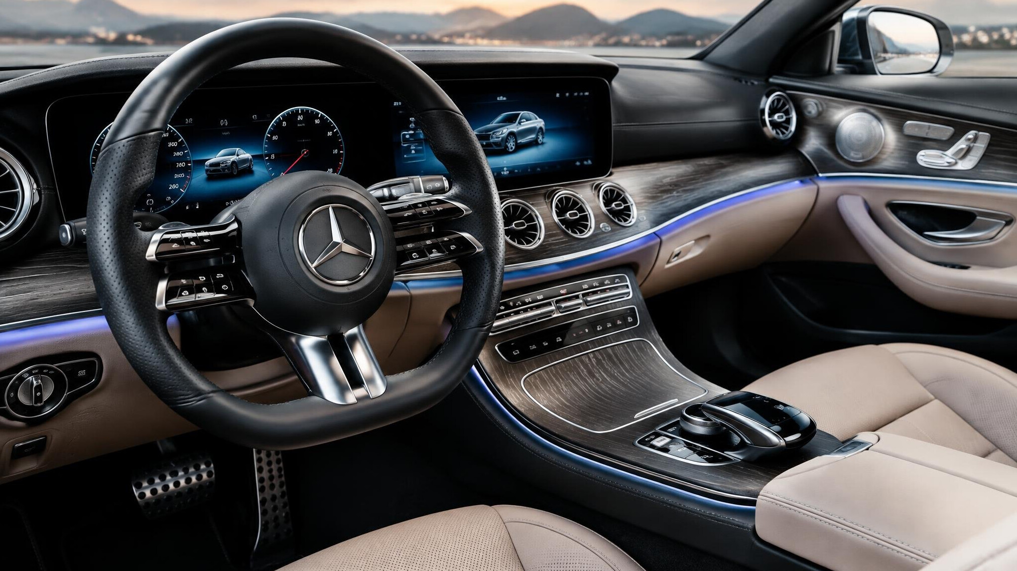 luxury car interior view